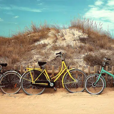 Bicycles on a beach