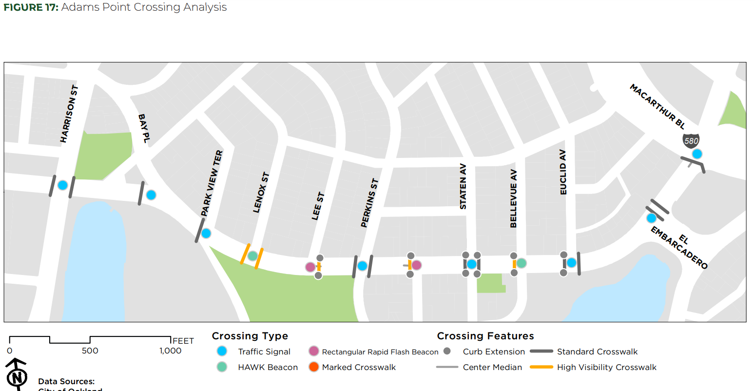 Adams Point Crossing Analysis in OakDOT's Grand Ave Mobility Plan