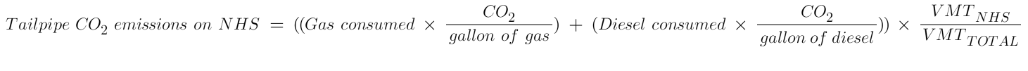 GHG emissions equation for State DOTs