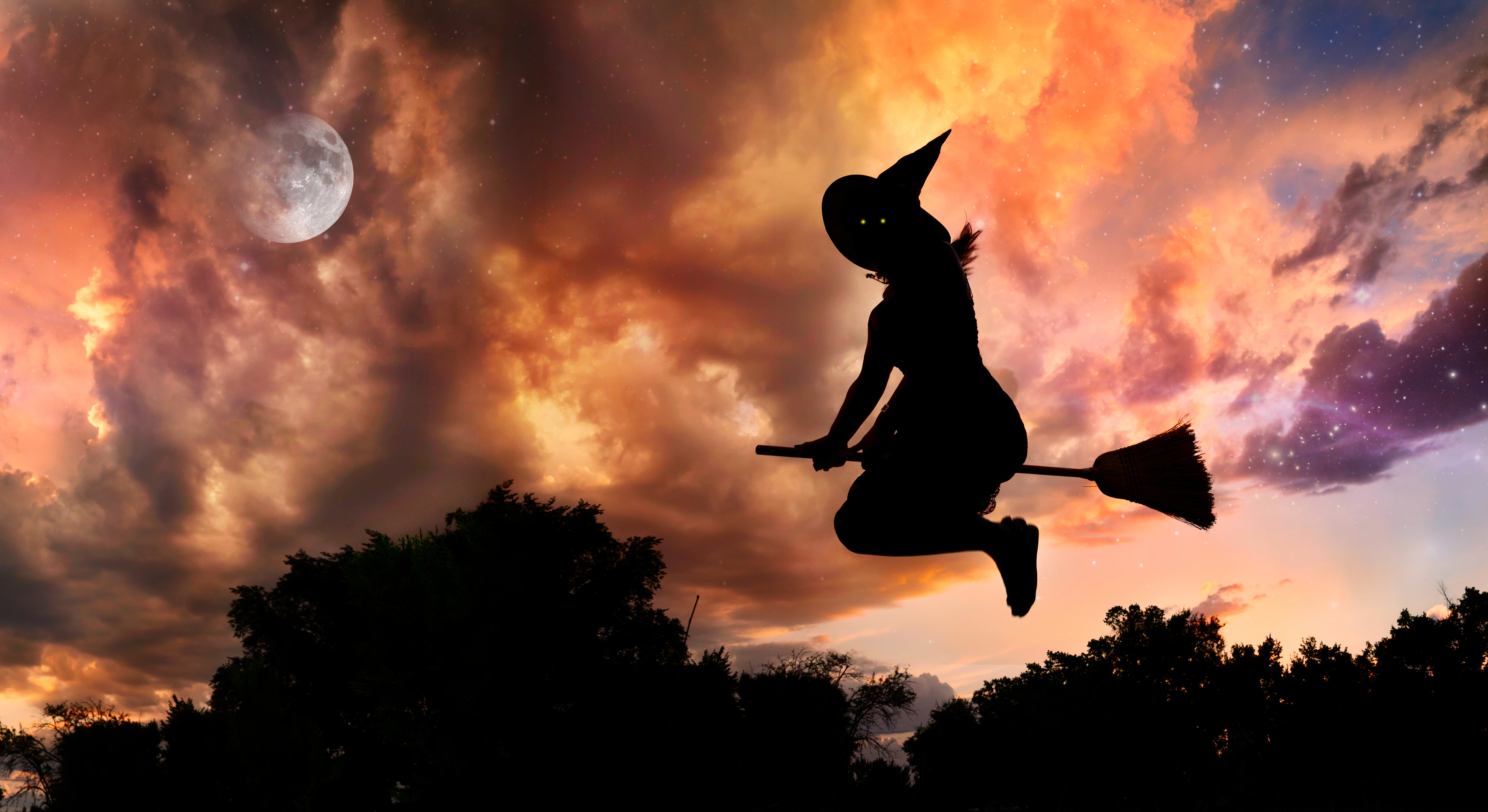 salem witch on broomstick