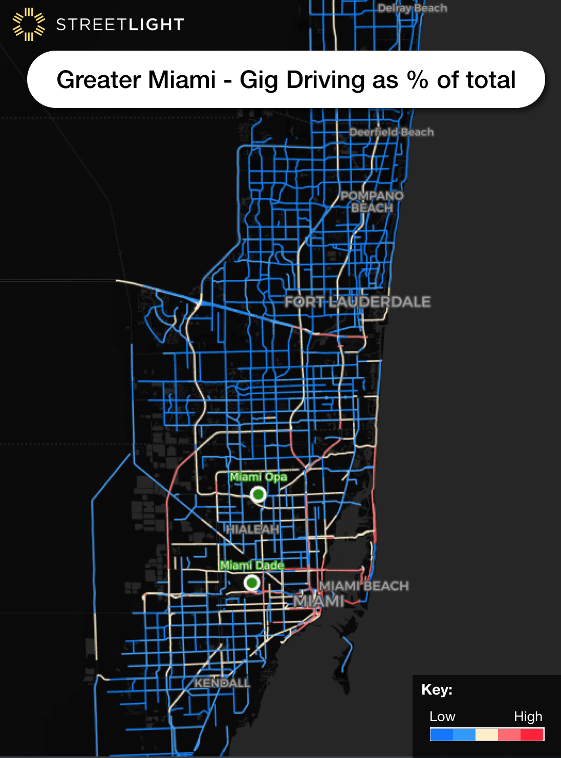 greater miami gig driving as a percent of total