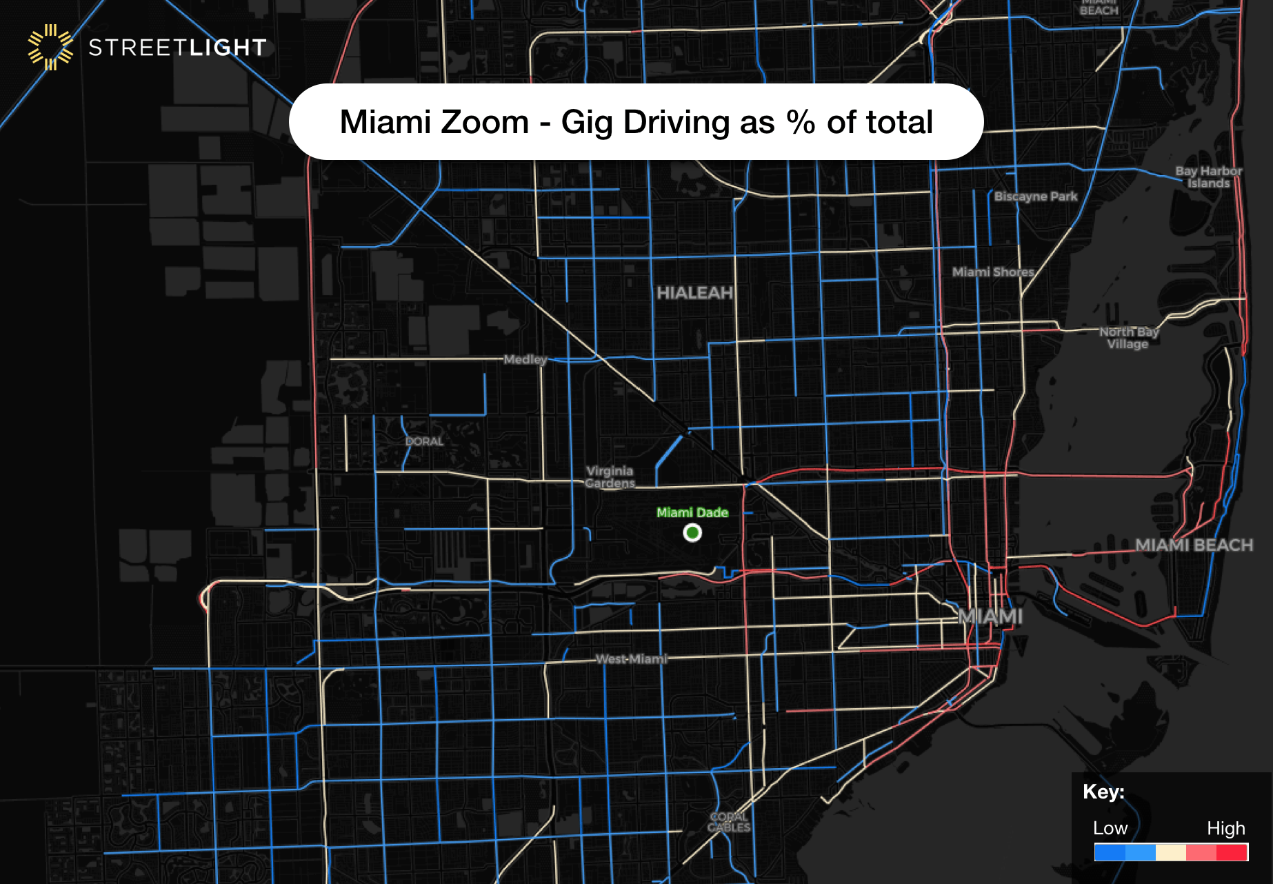 miami zoom gig driving as a percent of total