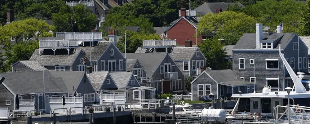 grey shingled houses in Nantucket