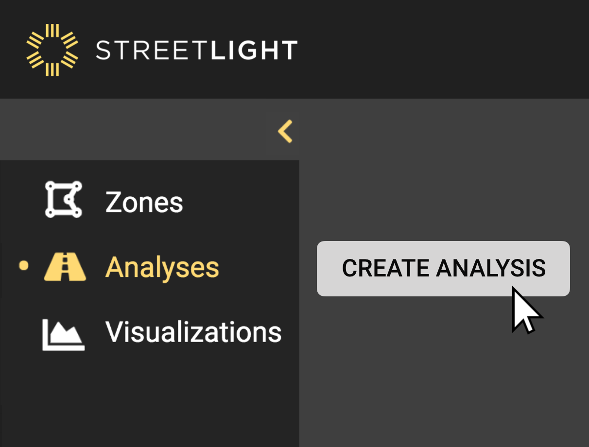 Example of Interface Displaying Zones, Analyses & Visualizations