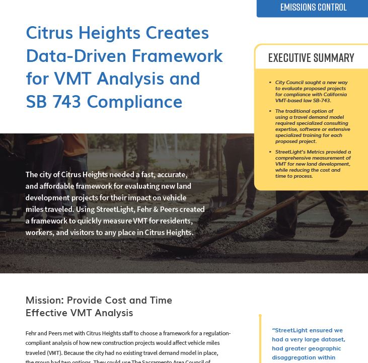 VMT Calculations for California SB 743 Compliance
