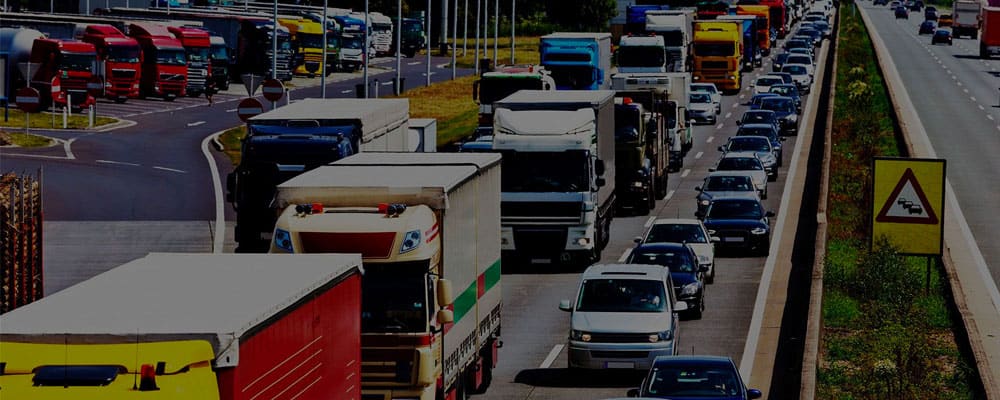 truck lanes next to vehicle lane on highway