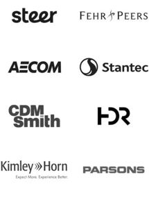 Consulting Firm Clients - Steer, AECOM, CDM Smith, Kimley Horn, Fehr Peers, Stantec, HDR, Parsons