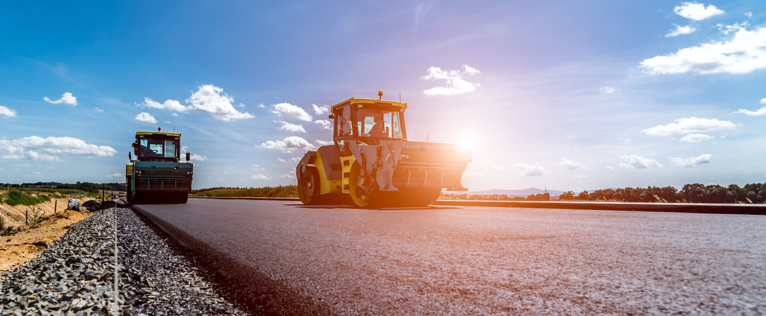 machines doing road construction