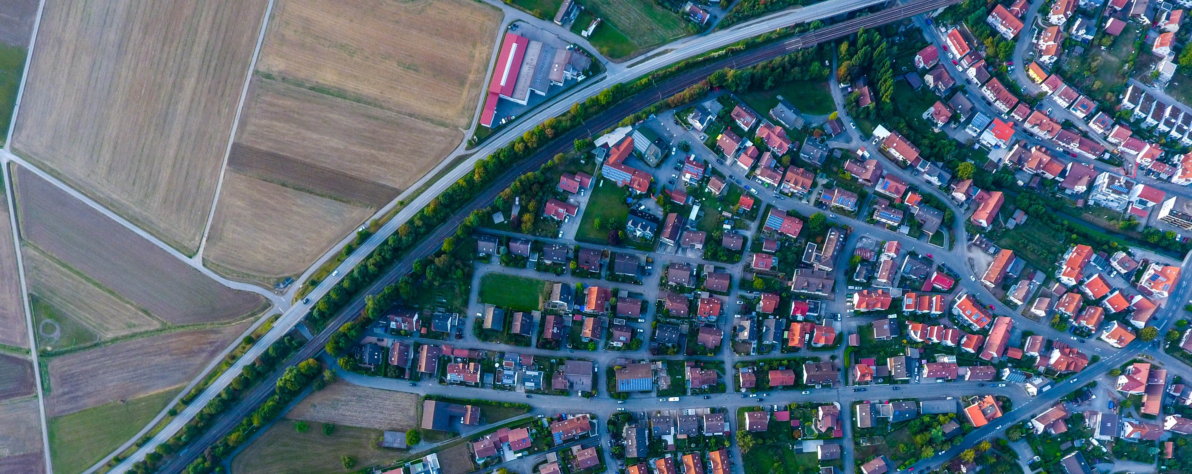 overhead view of planned neighborhood