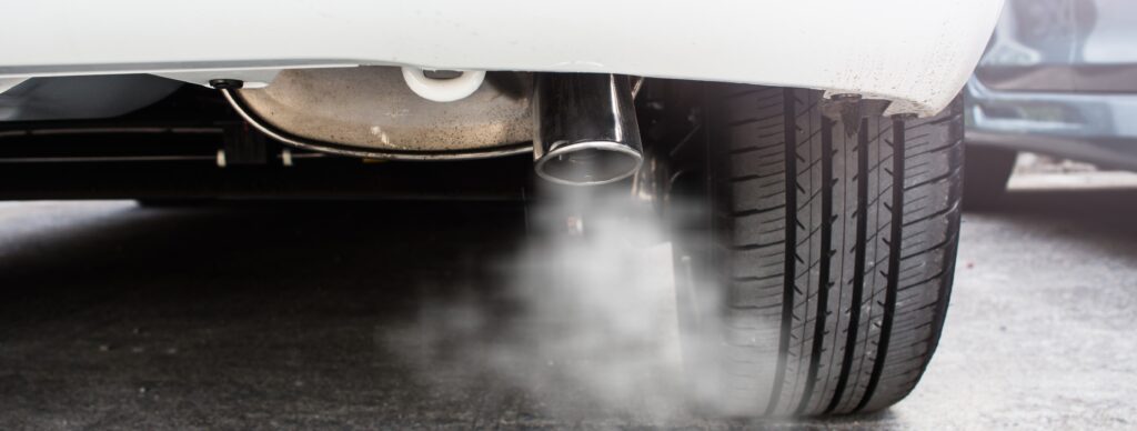 GHG emissions from car exhaust pipe